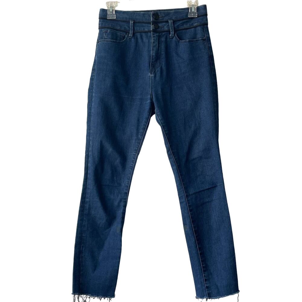 BDG Dark Wash Super High Rise Twig Raw Ankle Hem Denim Jeans - Size 27